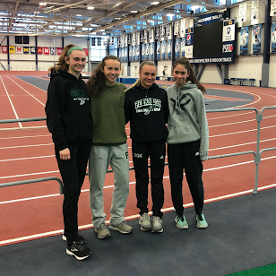 Meghan, Ashley, Emily, and Ava at the Kevin Dare Invitational after setting their PA State record time.