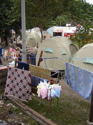 Due to these natural disasters recently occurring, there is tension amongst the people. They now sleep in tents or outside because of the fear of being crushed by their homes.