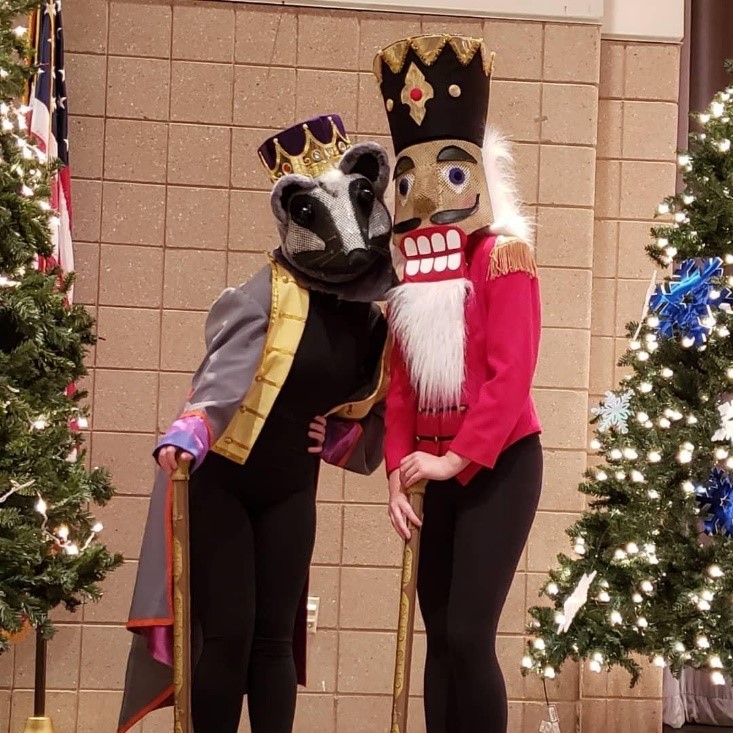 Elizabeth S. as The Mouse King, and Meredith D. as The Nutcracker