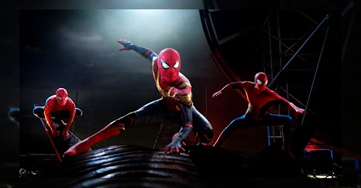 Still frame shot from the newly released Spiderman movie.
https://screenrant.com/spiderman-no-way-home-maguire-garfield-return-images/