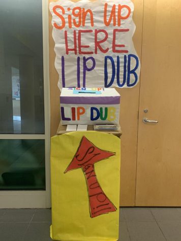 The box that the names for the solos in the Lip Dub will be drawn from.