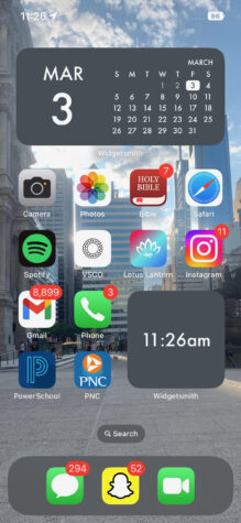 A picture of a home screen to display the types of social media