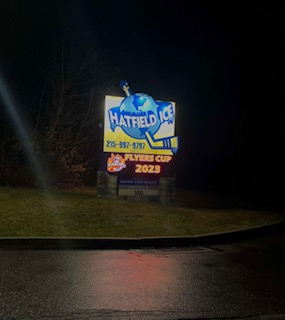 HATFIELD ICE welcome sign