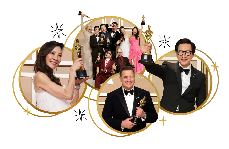 Four winners of the night were Michelle Yeoh, Everything Everywhere all at Once, Ke Huy Quan, and Brendan Fraser.