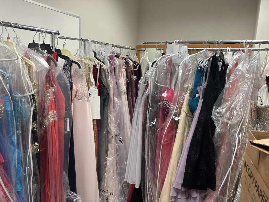 Dresses donated to the Cinderellas Closet in Pennridge High School