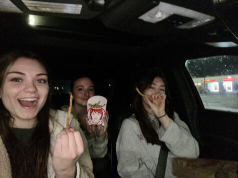 Us trying our fries from Wendys.