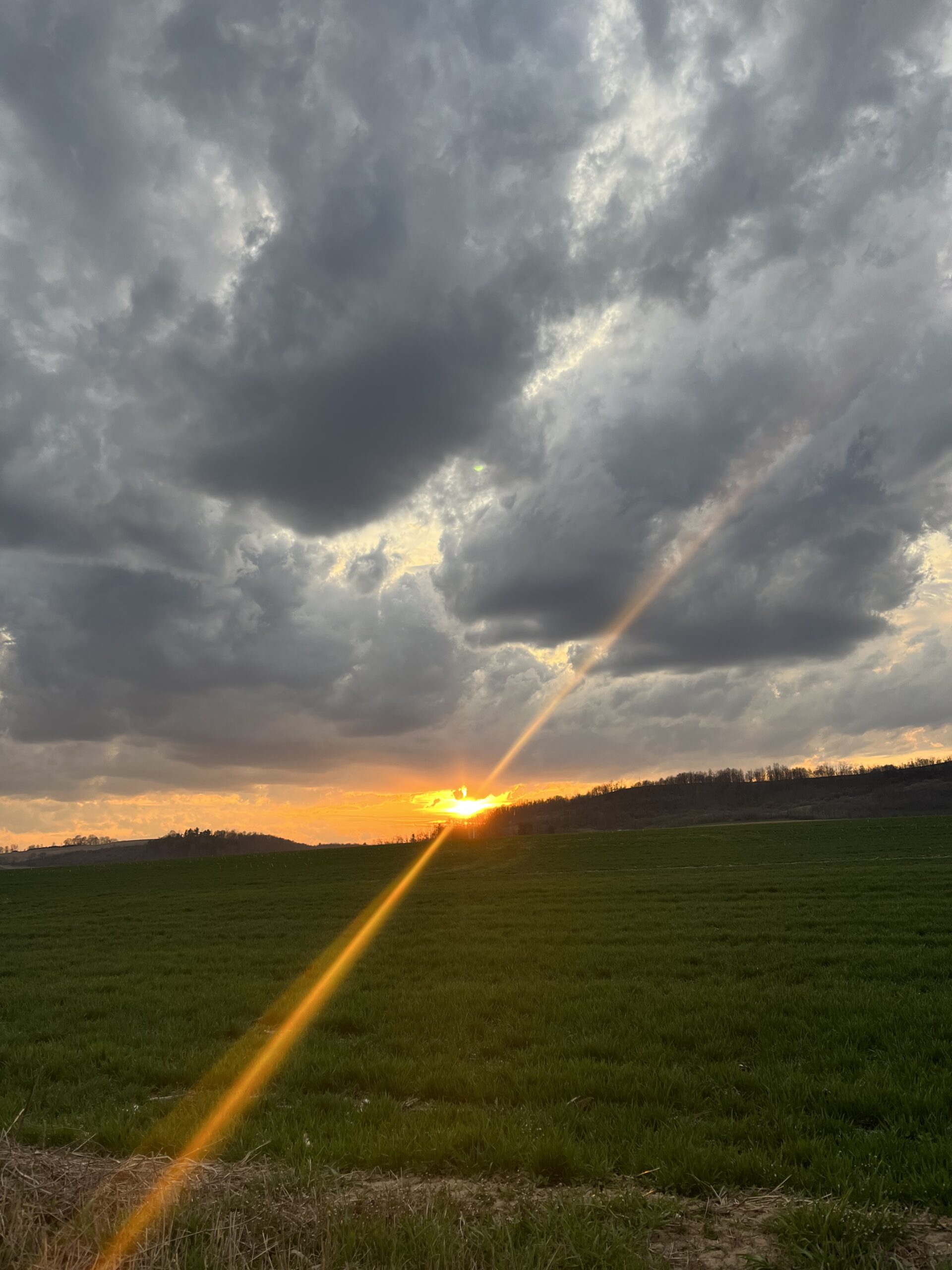 A cloudy sunset taken in western Pennsylvania
