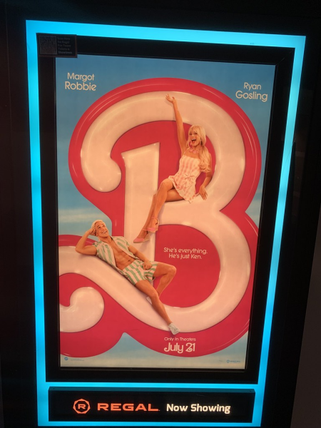 A poster for Barbie at the Regal Theater.