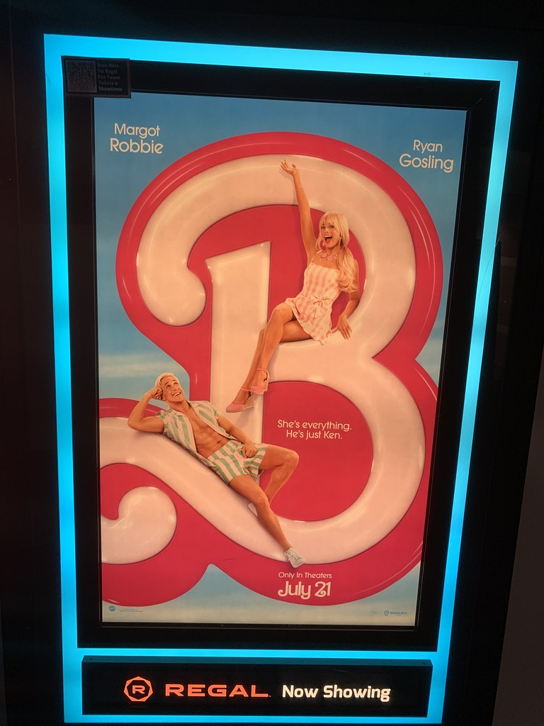 A+poster+for+Barbie+at+the+Regal+Theater.