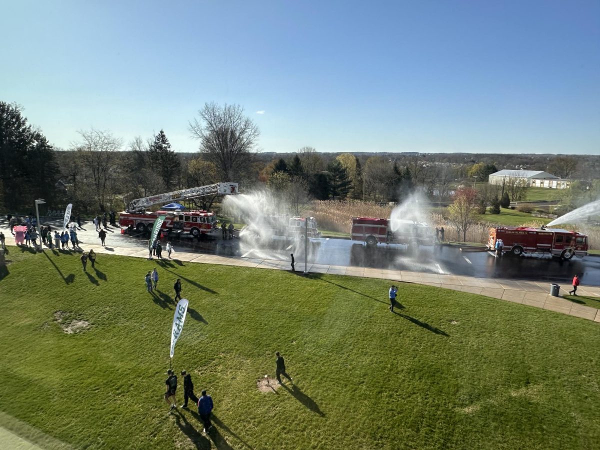 Fire trucks line up at Pennridge High School for Annual April Showers event