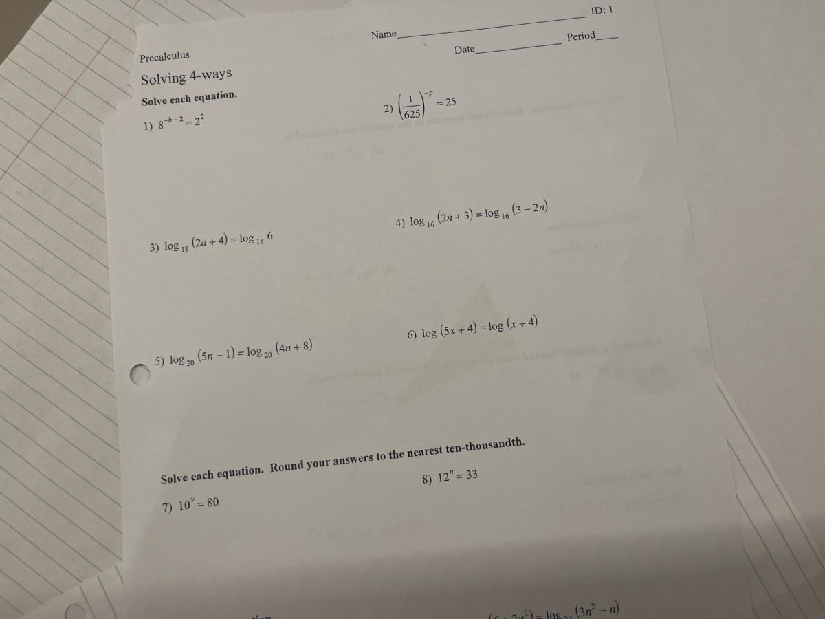 Pre Calculus Homework, representing homework in schools