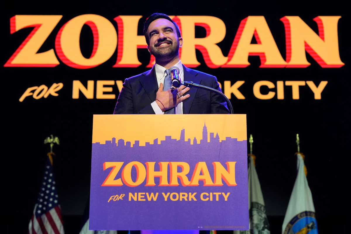 Zohran Mamdani at the mayoral election night watch party.