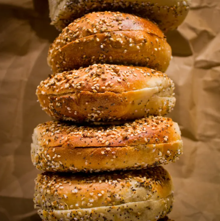 stack of everything bagels