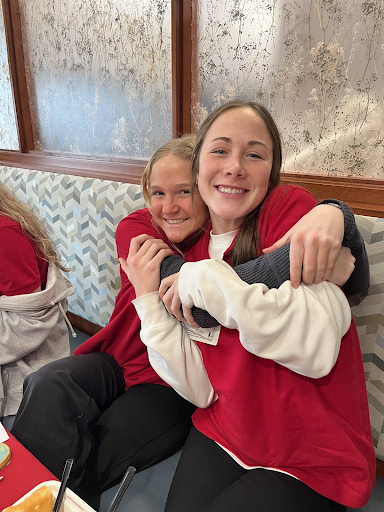 Lauren and Peyton having lunch at the hospital