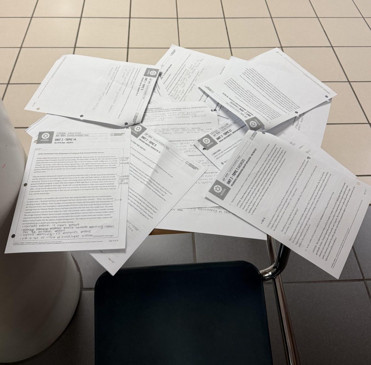Piles of homework