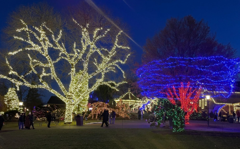 Festive Holiday lights brighten Peddler's Village.