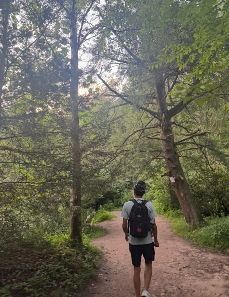 Hiker with back pack gear