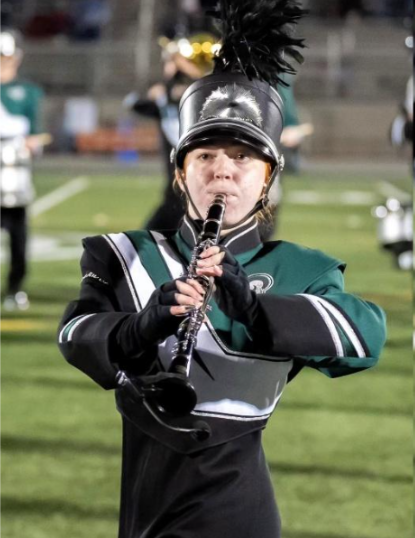 Ava Stuchko plays in the marching band