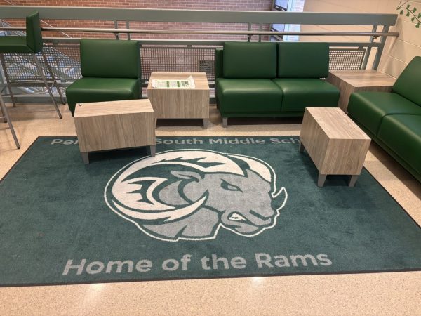 A lounge area inside South Middle School
